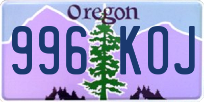 OR license plate 996KOJ