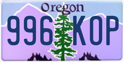 OR license plate 996KOP
