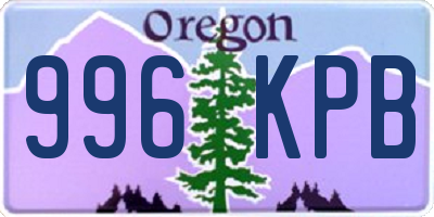 OR license plate 996KPB