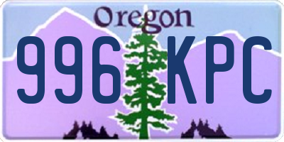 OR license plate 996KPC