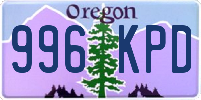 OR license plate 996KPD