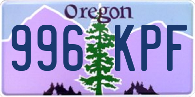 OR license plate 996KPF