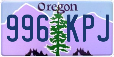 OR license plate 996KPJ