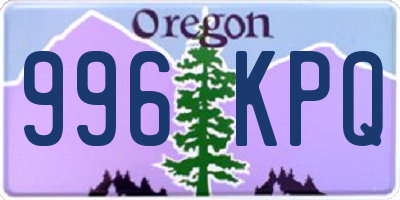 OR license plate 996KPQ