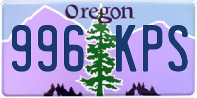 OR license plate 996KPS