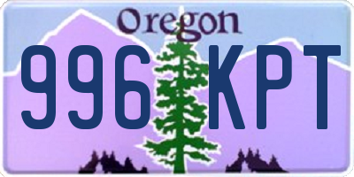 OR license plate 996KPT