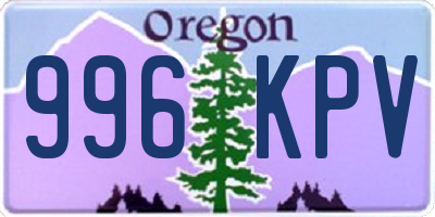OR license plate 996KPV