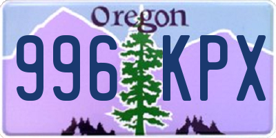 OR license plate 996KPX