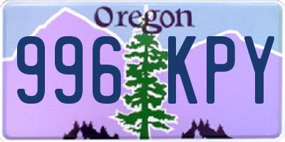 OR license plate 996KPY