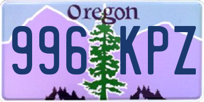 OR license plate 996KPZ