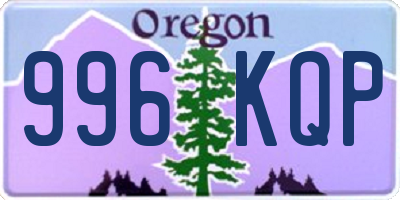 OR license plate 996KQP