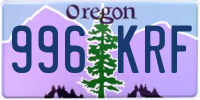 OR license plate 996KRF