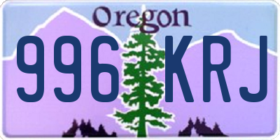 OR license plate 996KRJ