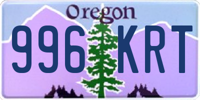 OR license plate 996KRT