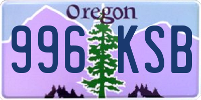 OR license plate 996KSB