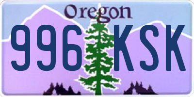 OR license plate 996KSK
