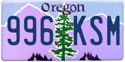 OR license plate 996KSM