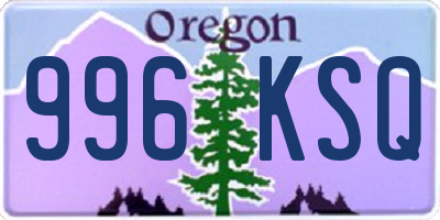 OR license plate 996KSQ