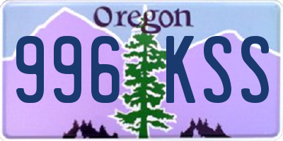 OR license plate 996KSS