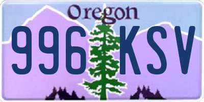 OR license plate 996KSV