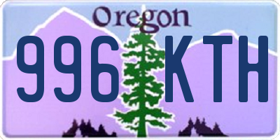 OR license plate 996KTH