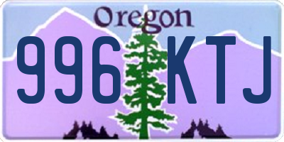 OR license plate 996KTJ