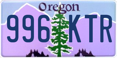 OR license plate 996KTR