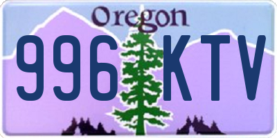 OR license plate 996KTV