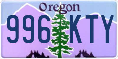 OR license plate 996KTY