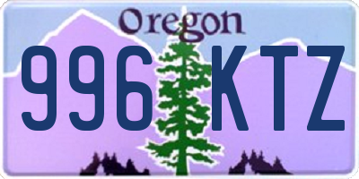 OR license plate 996KTZ