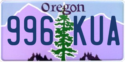 OR license plate 996KUA