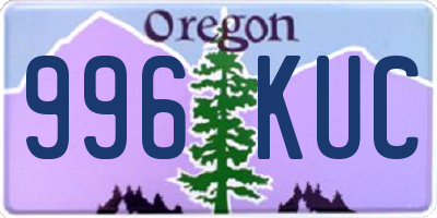 OR license plate 996KUC