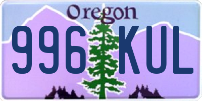 OR license plate 996KUL