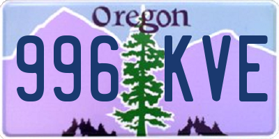 OR license plate 996KVE