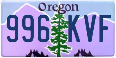 OR license plate 996KVF