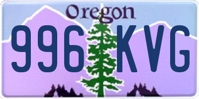 OR license plate 996KVG