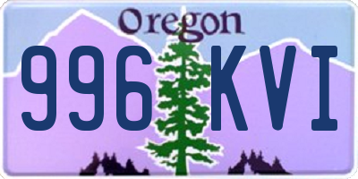 OR license plate 996KVI