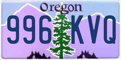 OR license plate 996KVQ