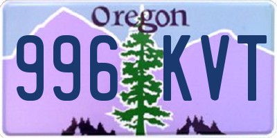 OR license plate 996KVT