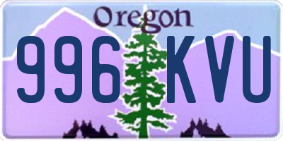 OR license plate 996KVU