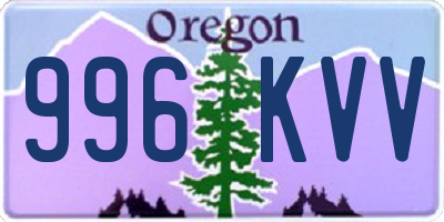 OR license plate 996KVV