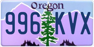 OR license plate 996KVX