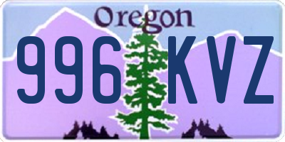 OR license plate 996KVZ