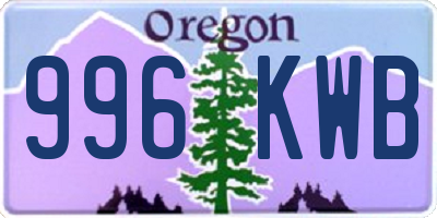 OR license plate 996KWB