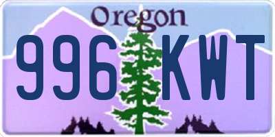 OR license plate 996KWT