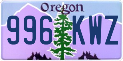 OR license plate 996KWZ