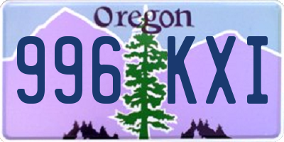 OR license plate 996KXI
