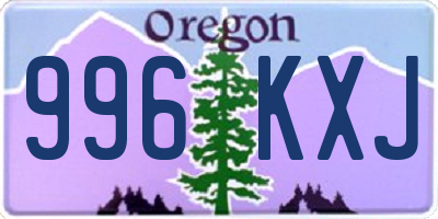 OR license plate 996KXJ