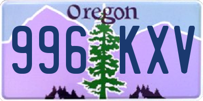 OR license plate 996KXV