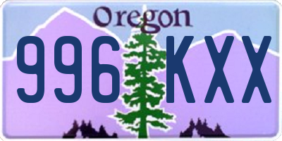 OR license plate 996KXX